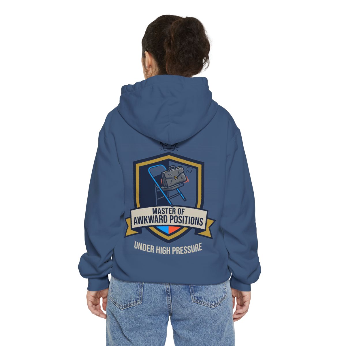 Color: True Navy | Master of Awkward Positions Garment-Dyed Hoodie