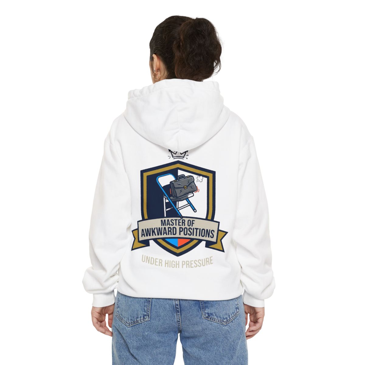 Color: White | Master of Awkward Positions Garment-Dyed Hoodie