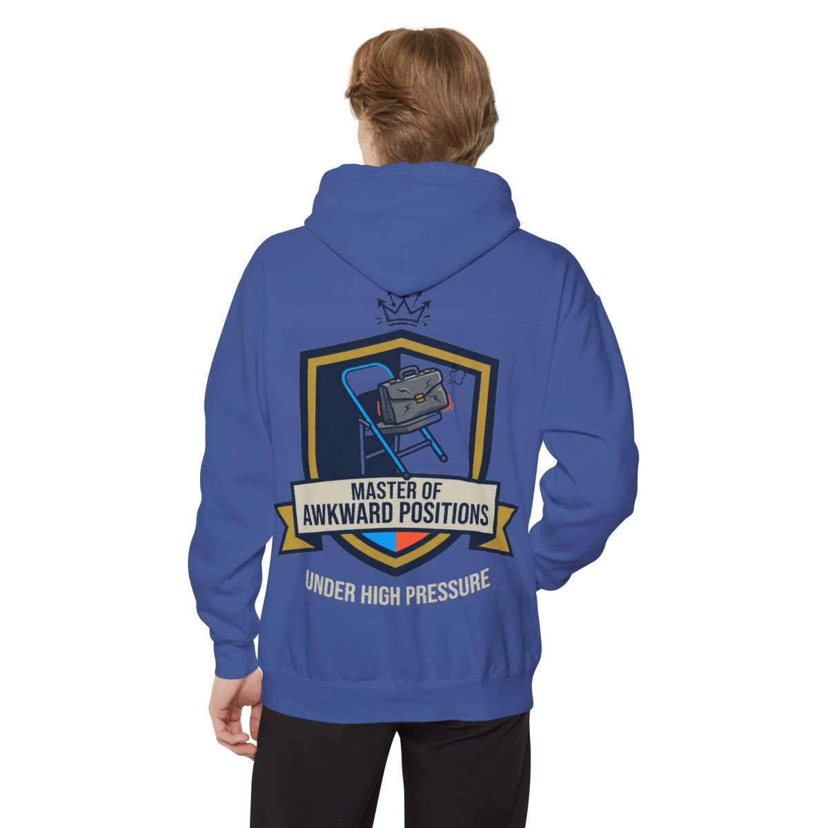 Color: Flo Blue | Master of Awkward Positions Garment-Dyed Hoodie