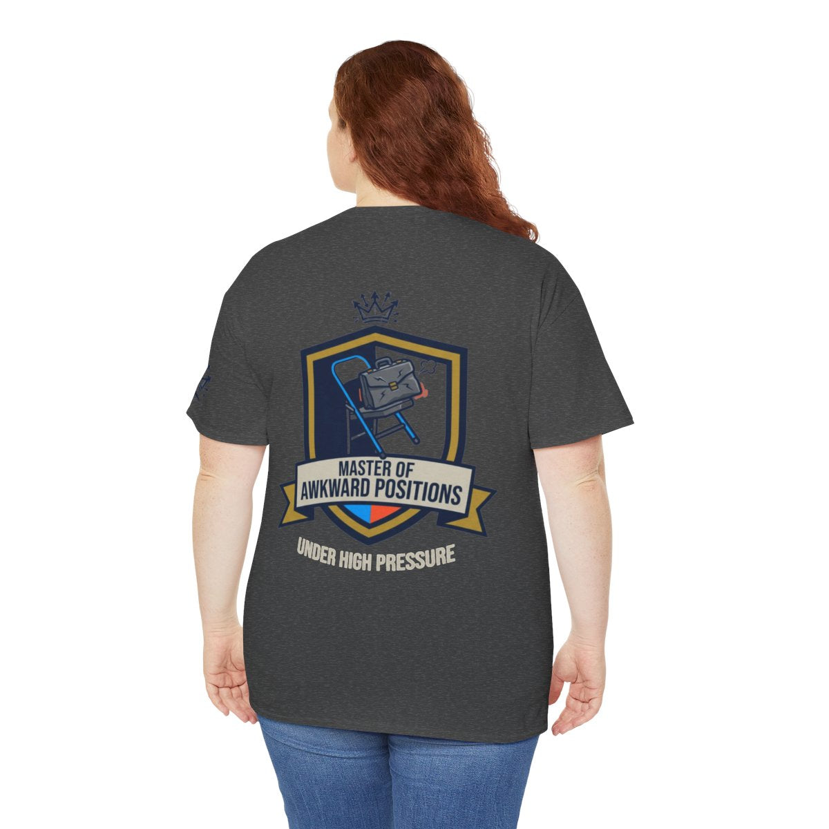 Color: Dark Heather | Master of Awkward Positions Premium Graphic Tee