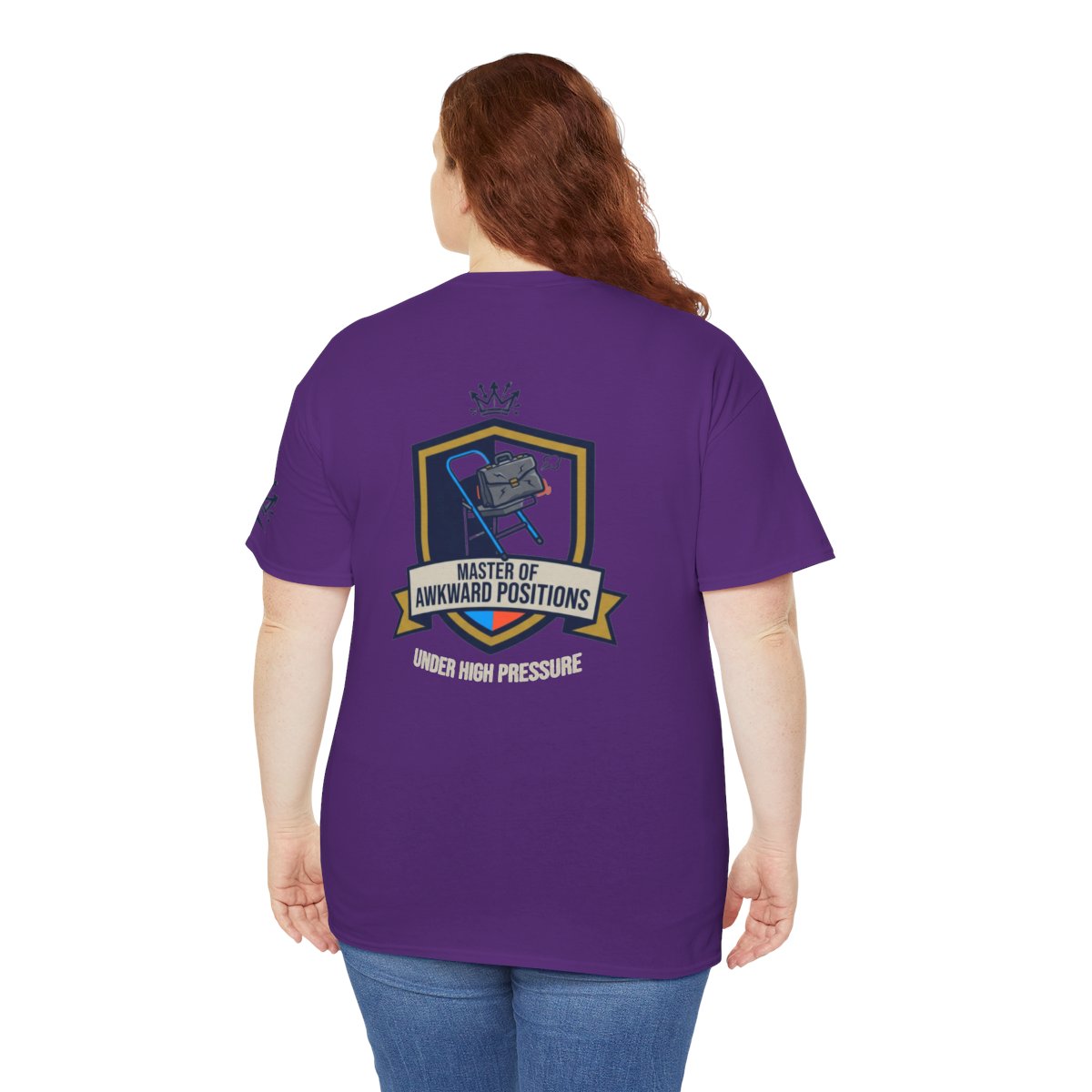 Color: Purple | Master of Awkward Positions Premium Graphic Tee