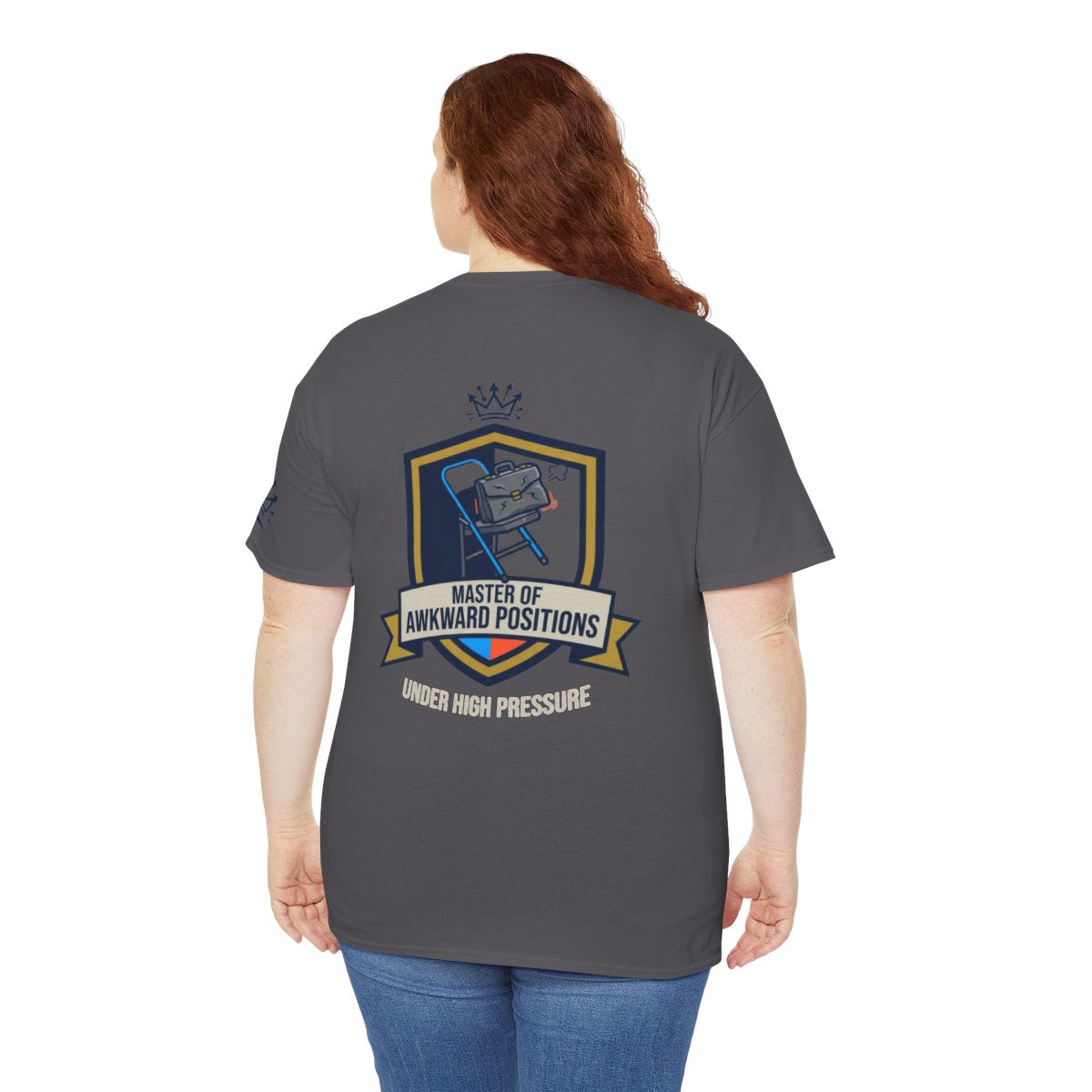 Color: Charcoal | Master of Awkward Positions Premium Graphic Tee