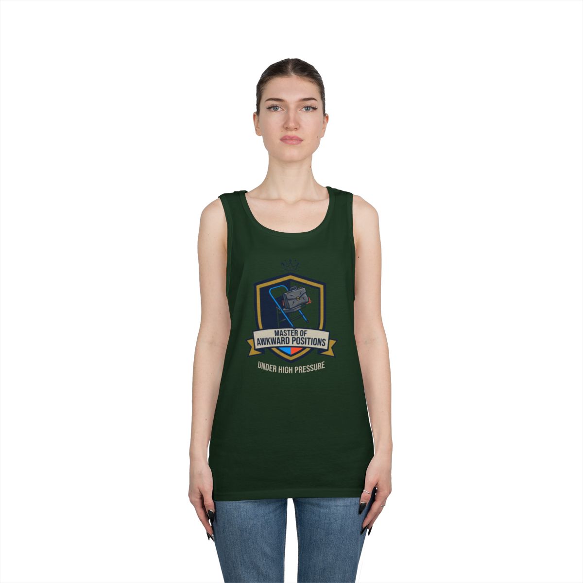Color: Forest Green | Master of Awkward Positions Tank Top