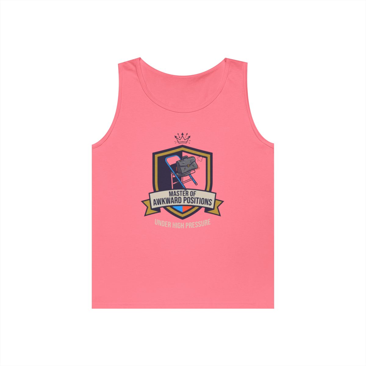Color: Safety Pink | Master of Awkward Positions Tank Top