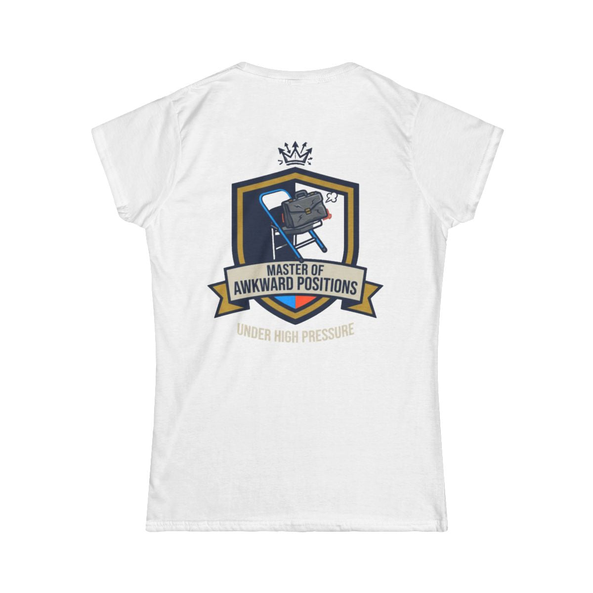 Color: White | Master of Awkward Positions Women's Tee