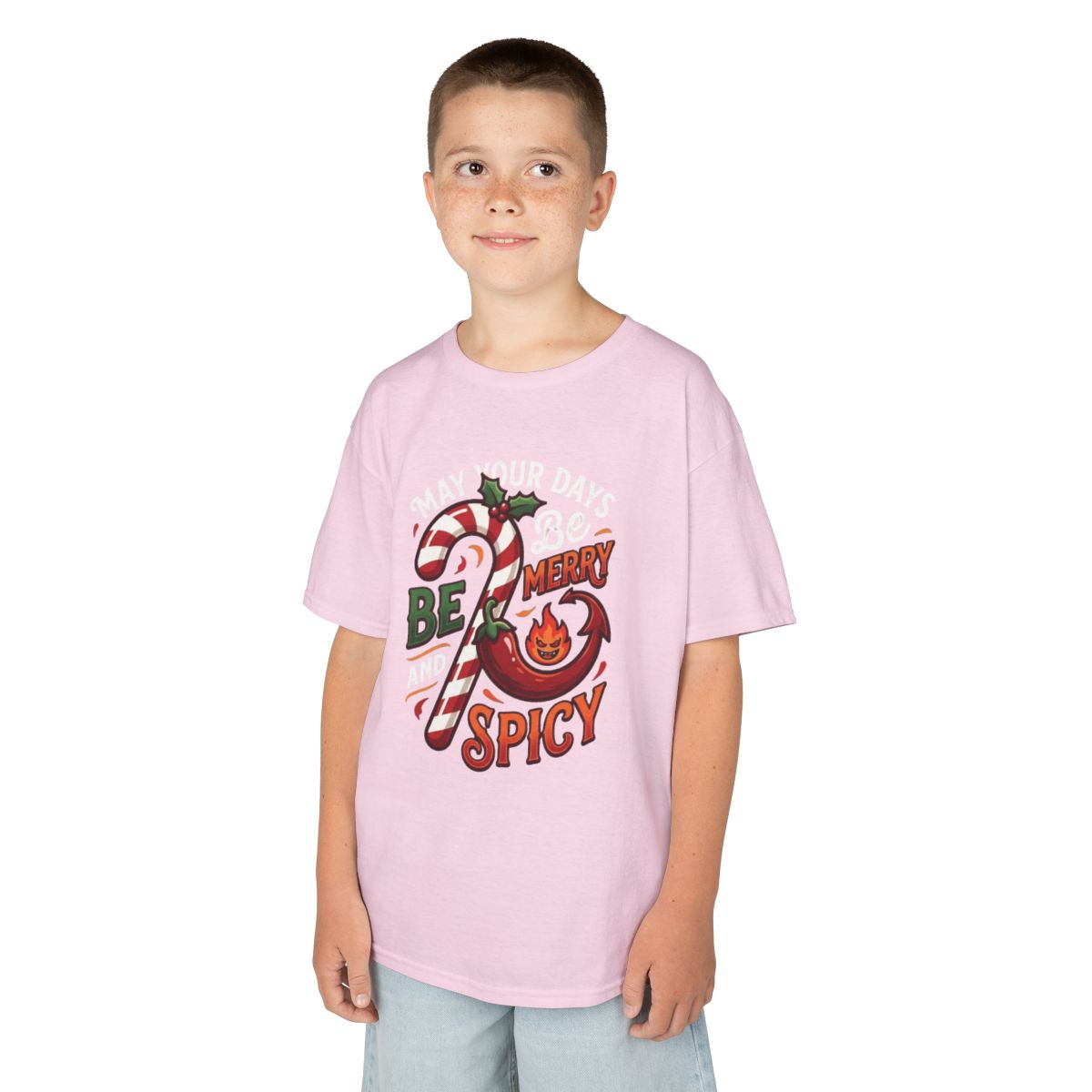 Color: Light Pink | May Your Days Be Merry and Spicy Kids Tee