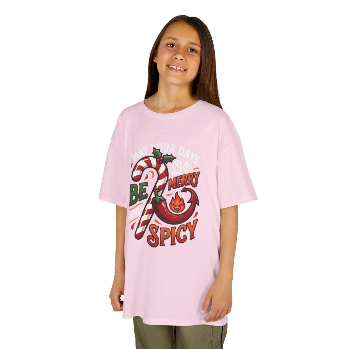 Color: Light Pink | May Your Days Be Merry and Spicy Kids Tee