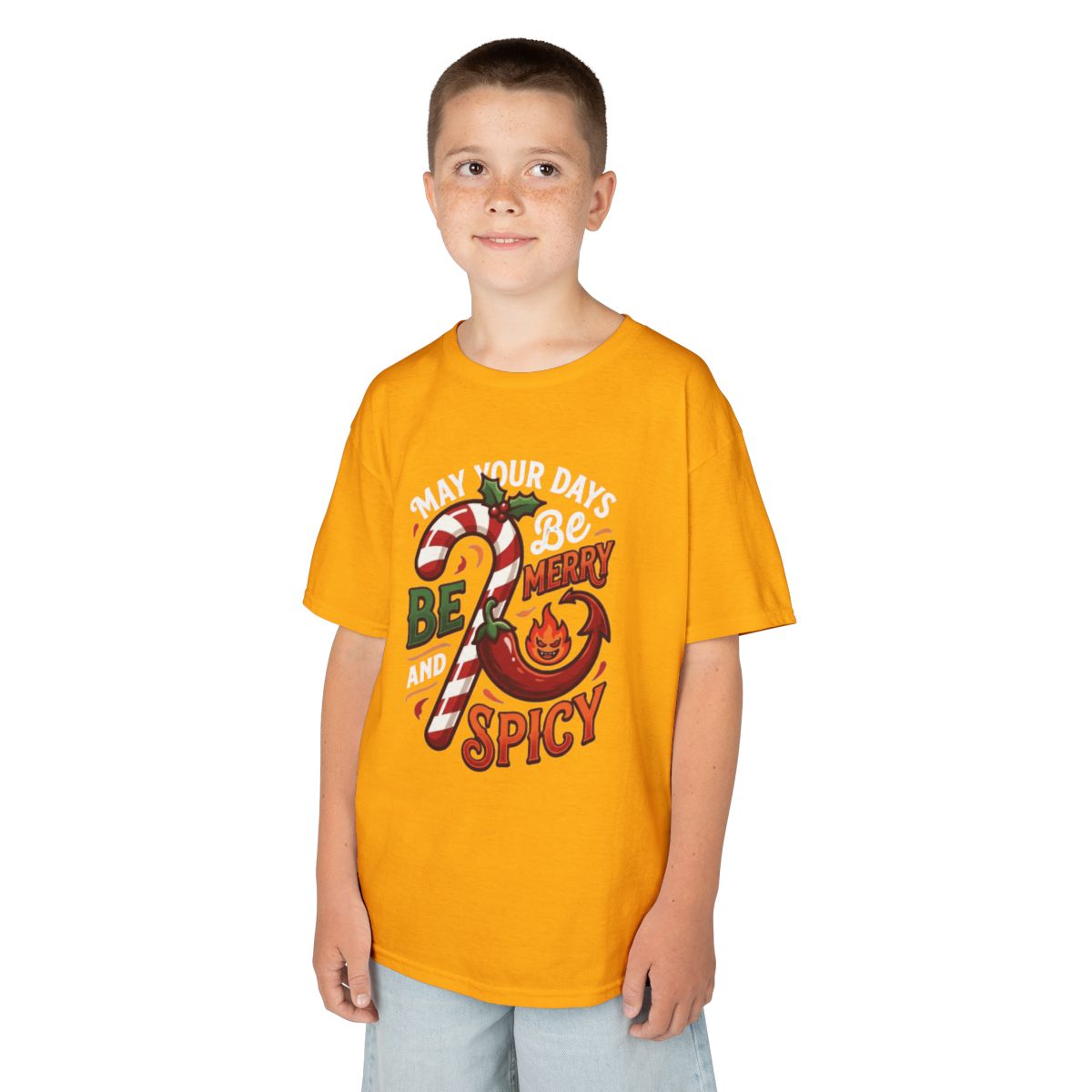 Color: Gold | May Your Days Be Merry and Spicy Kids Tee