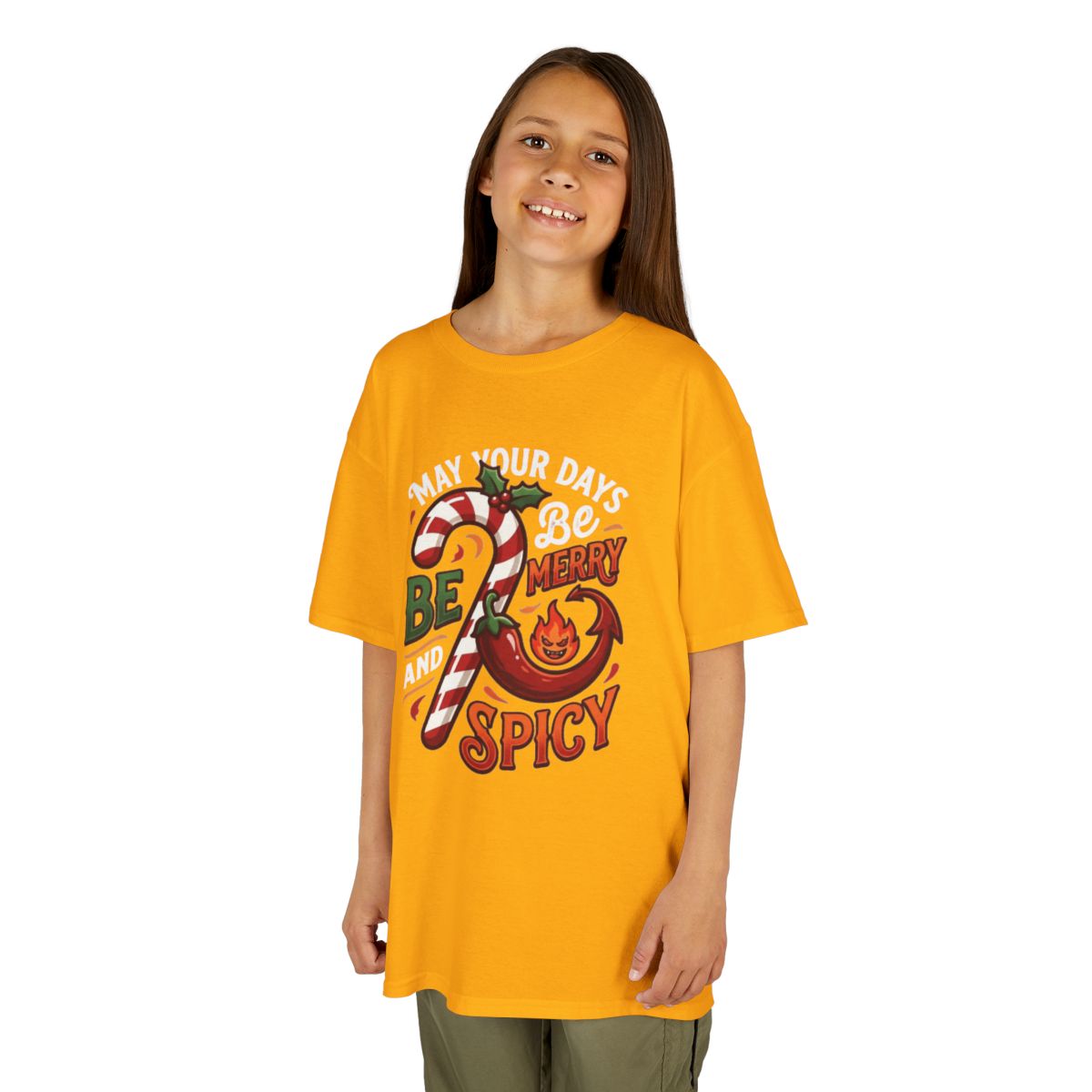 Color: Gold | May Your Days Be Merry and Spicy Kids Tee