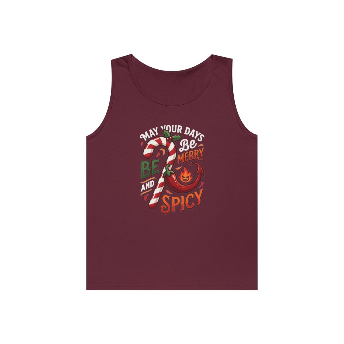 Color: Maroon | May Your Days Be Merry and Spicy Tank Top