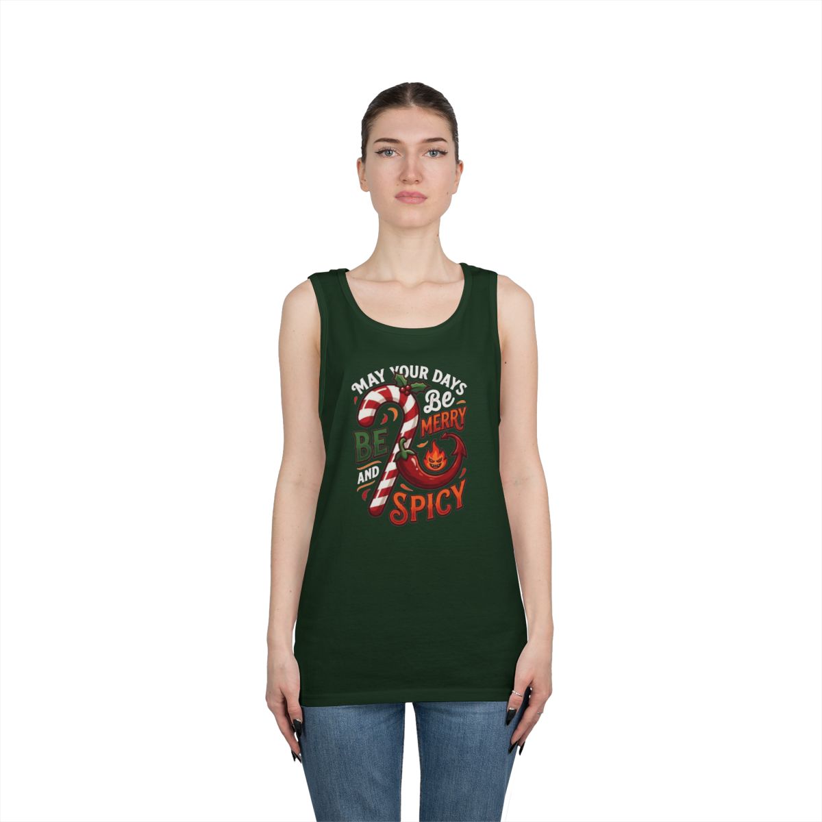Color: Forest Green | May Your Days Be Merry and Spicy Tank Top