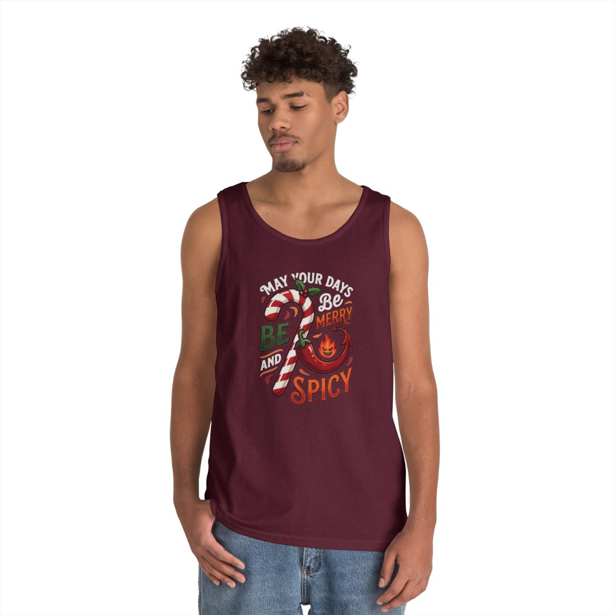 Color: Maroon | May Your Days Be Merry and Spicy Tank Top