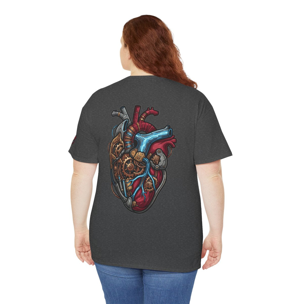 Color: Dark Heather | Mechanical Heart Premium Graphic Tee