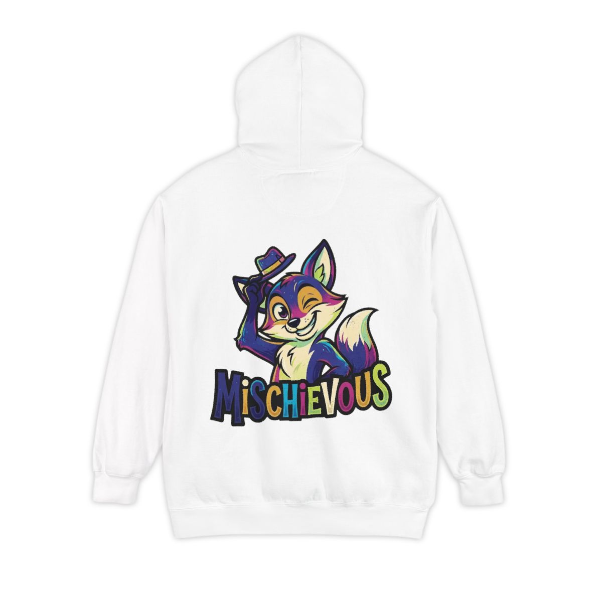 Color: White | Mischievous Garment-Dyed Hoodie