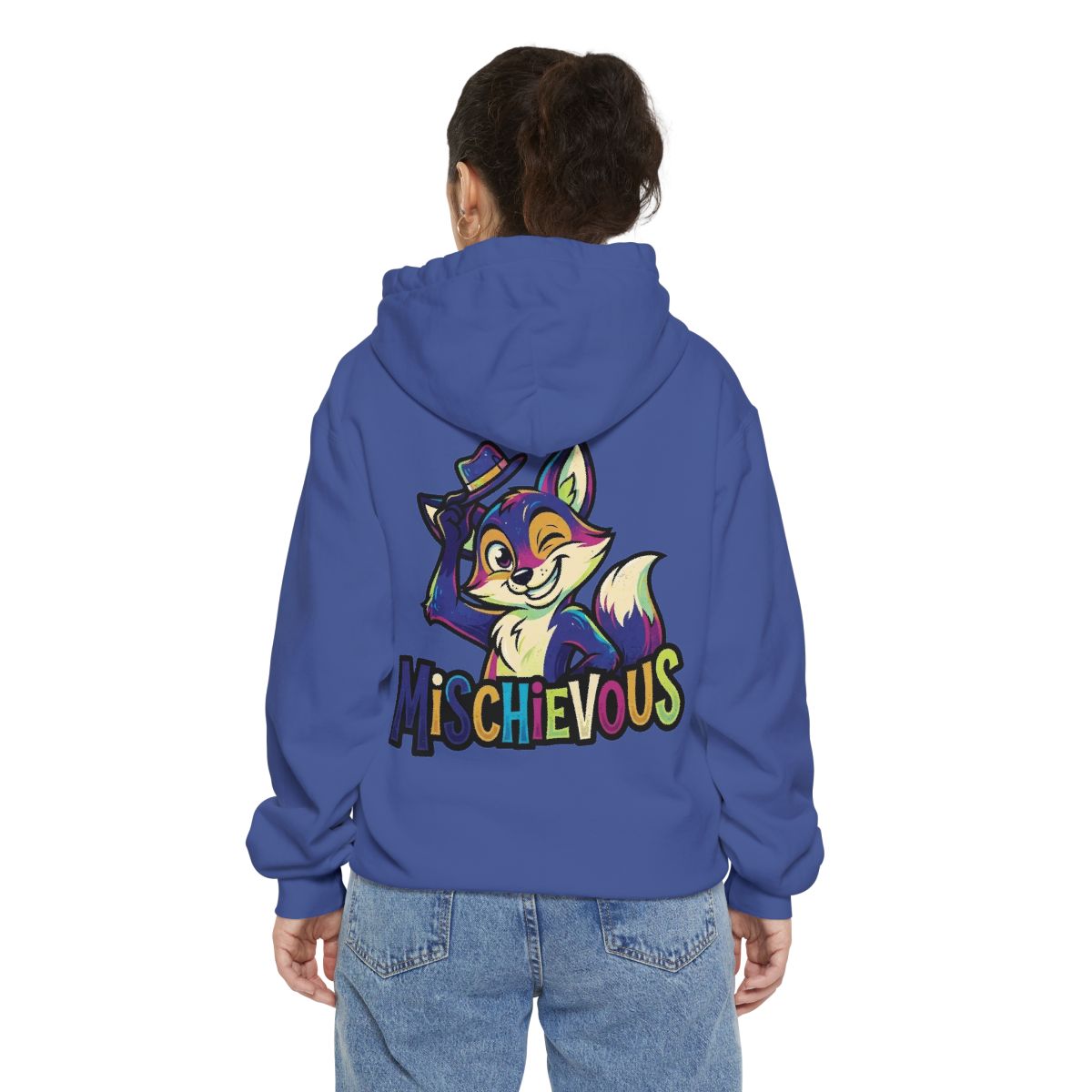 Color: Flo Blue | Mischievous Garment-Dyed Hoodie