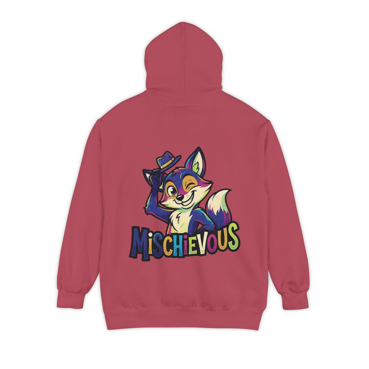Color: Crimson | Mischievous Garment-Dyed Hoodie