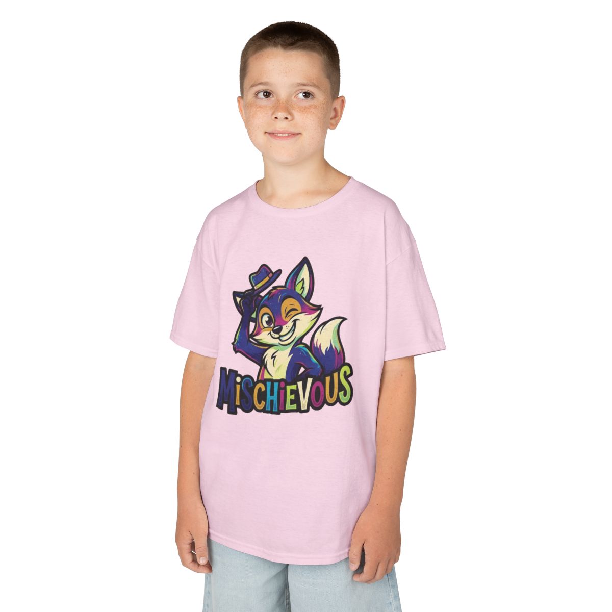 Color: Light Pink | Mischievous Kids Tee