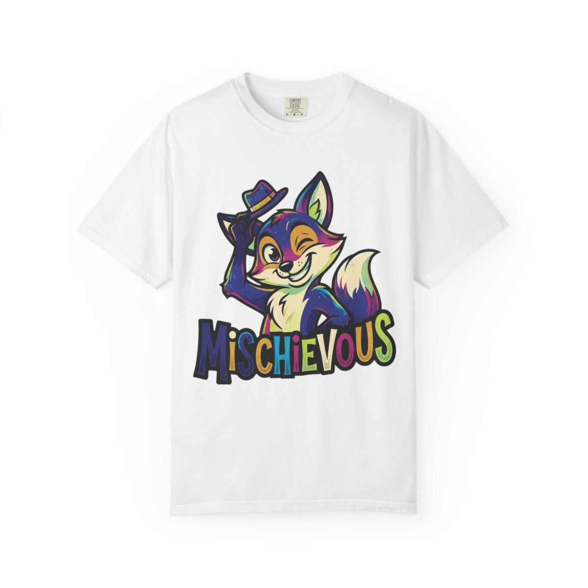 Color: White | Mischievous Unisex Garment-Dyed Tee
