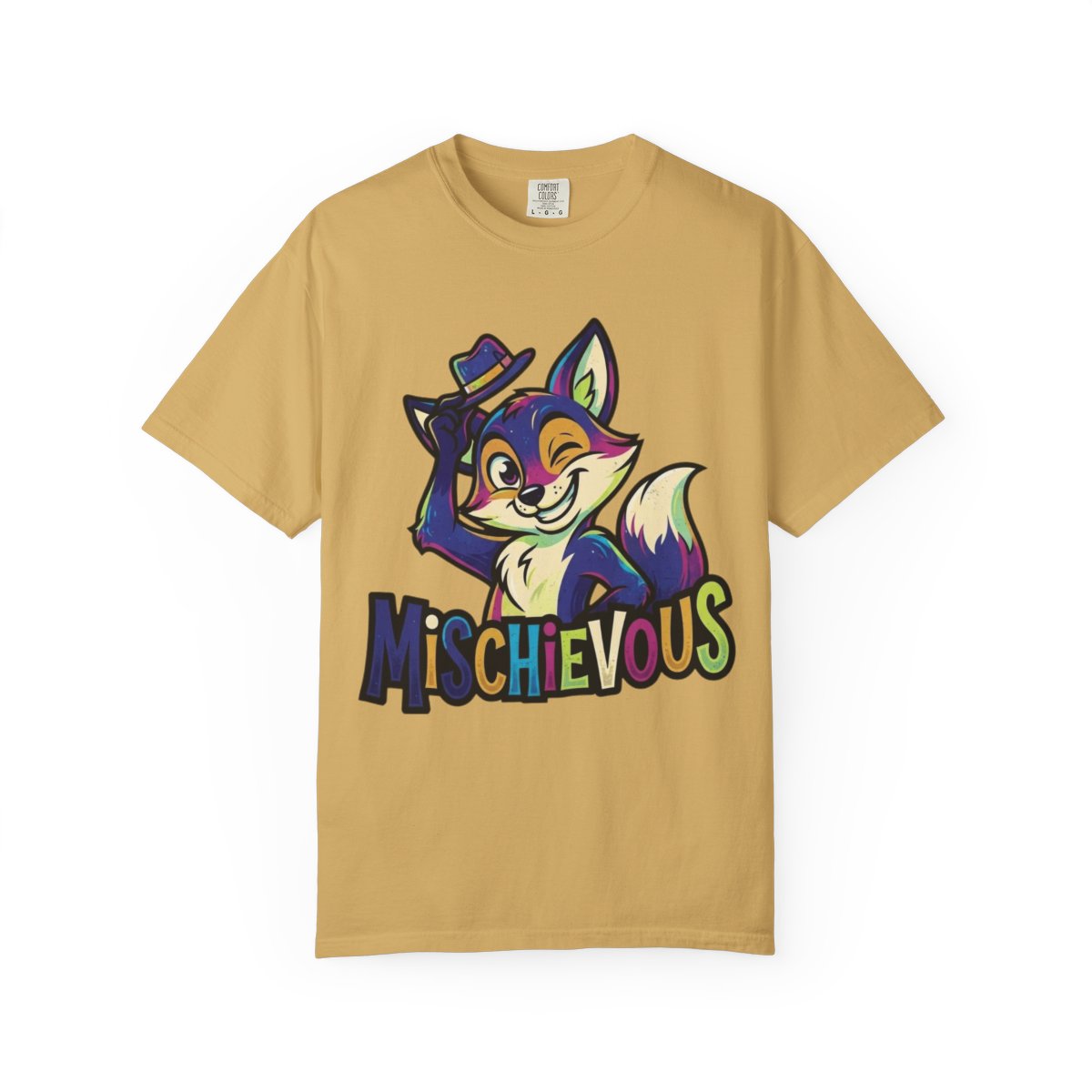 Color: Mustard | Mischievous Unisex Garment-Dyed Tee
