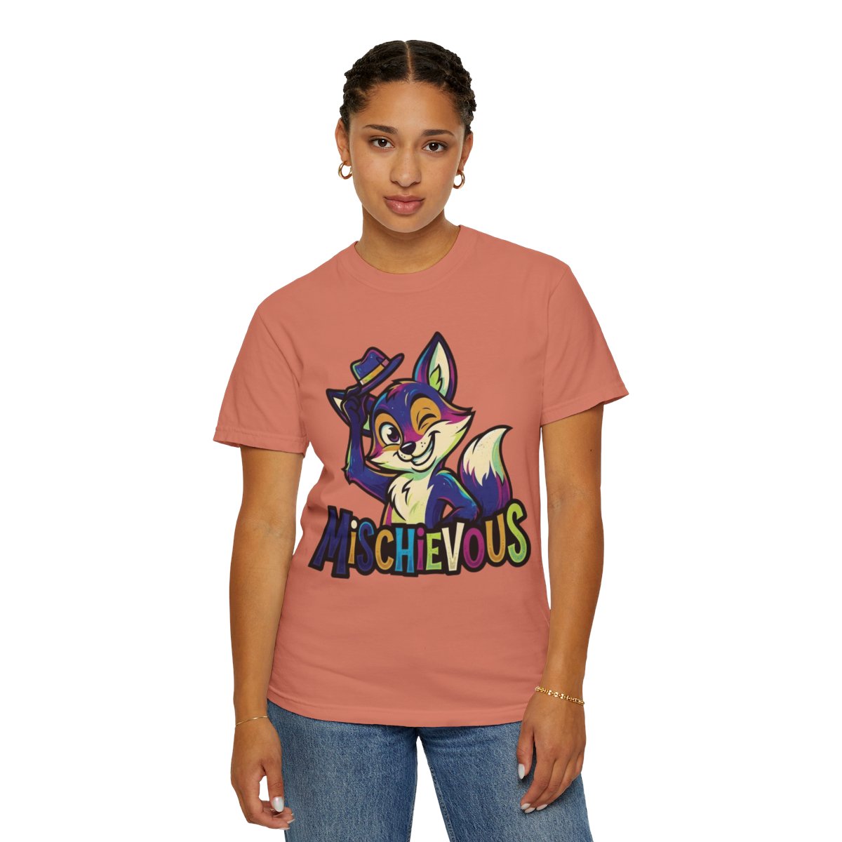 Color: Terracotta | Mischievous Unisex Garment-Dyed Tee