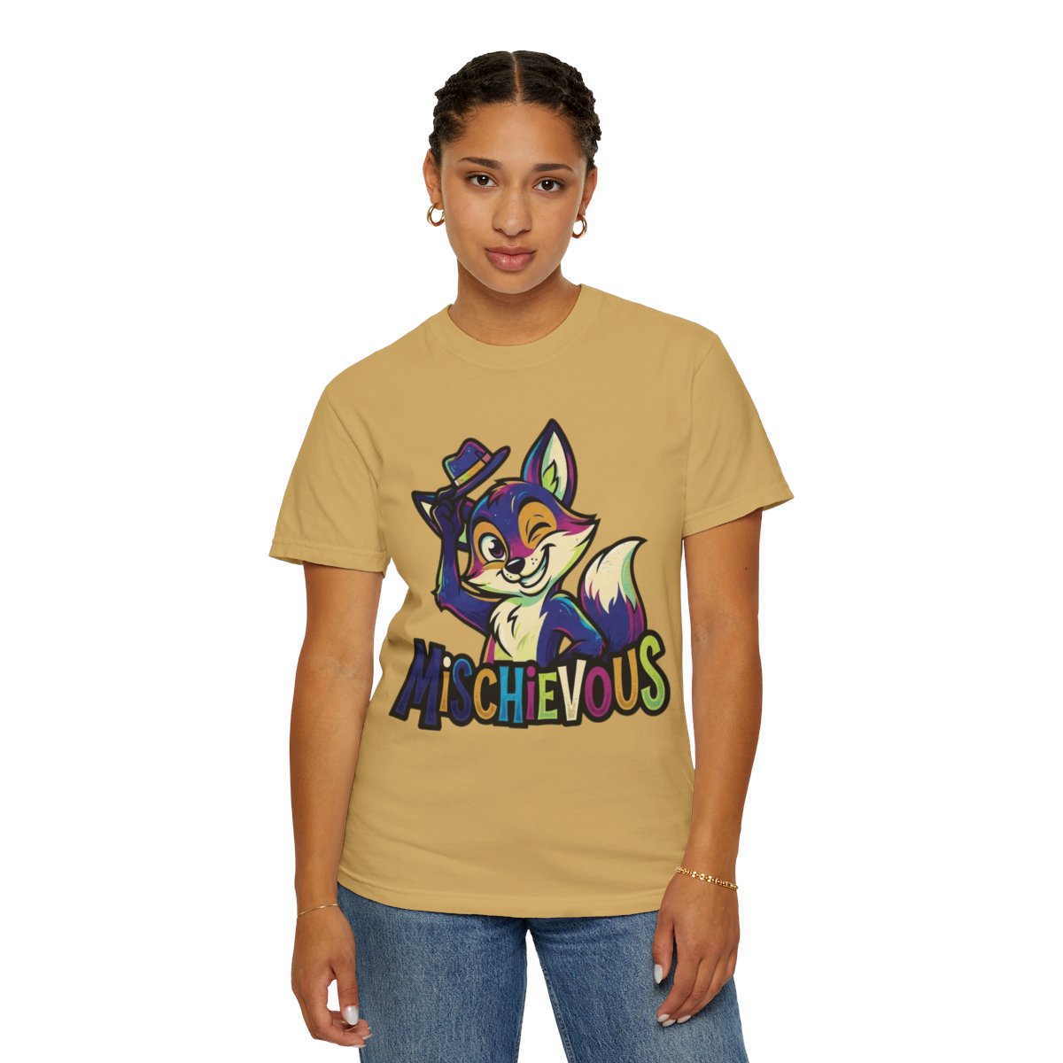 Color: Mustard | Mischievous Unisex Garment-Dyed Tee