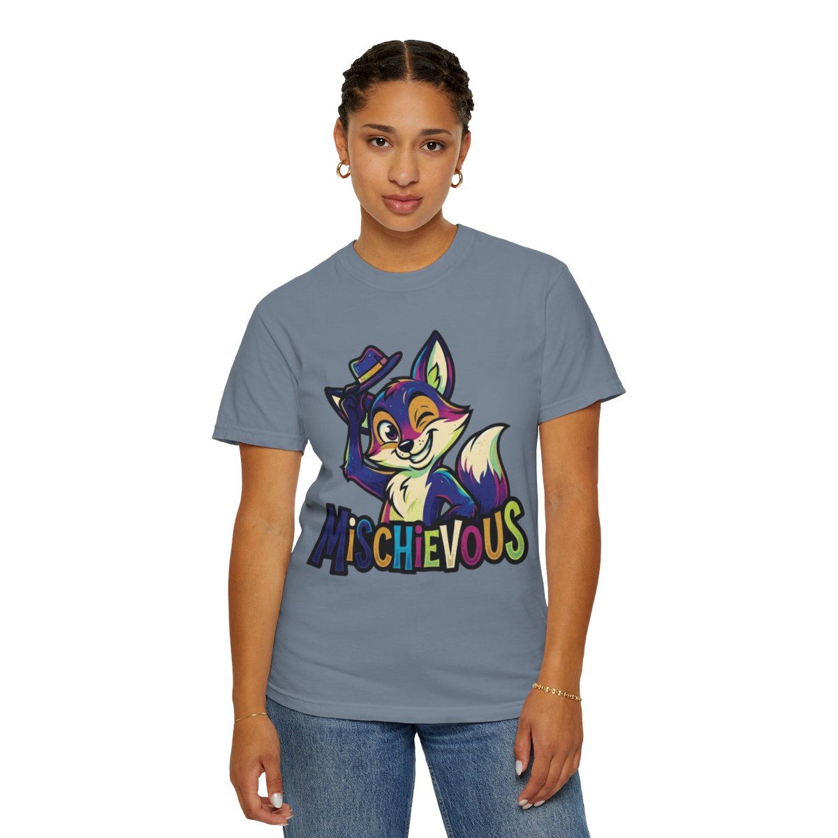 Color: Blue Jean | Mischievous Unisex Garment-Dyed Tee