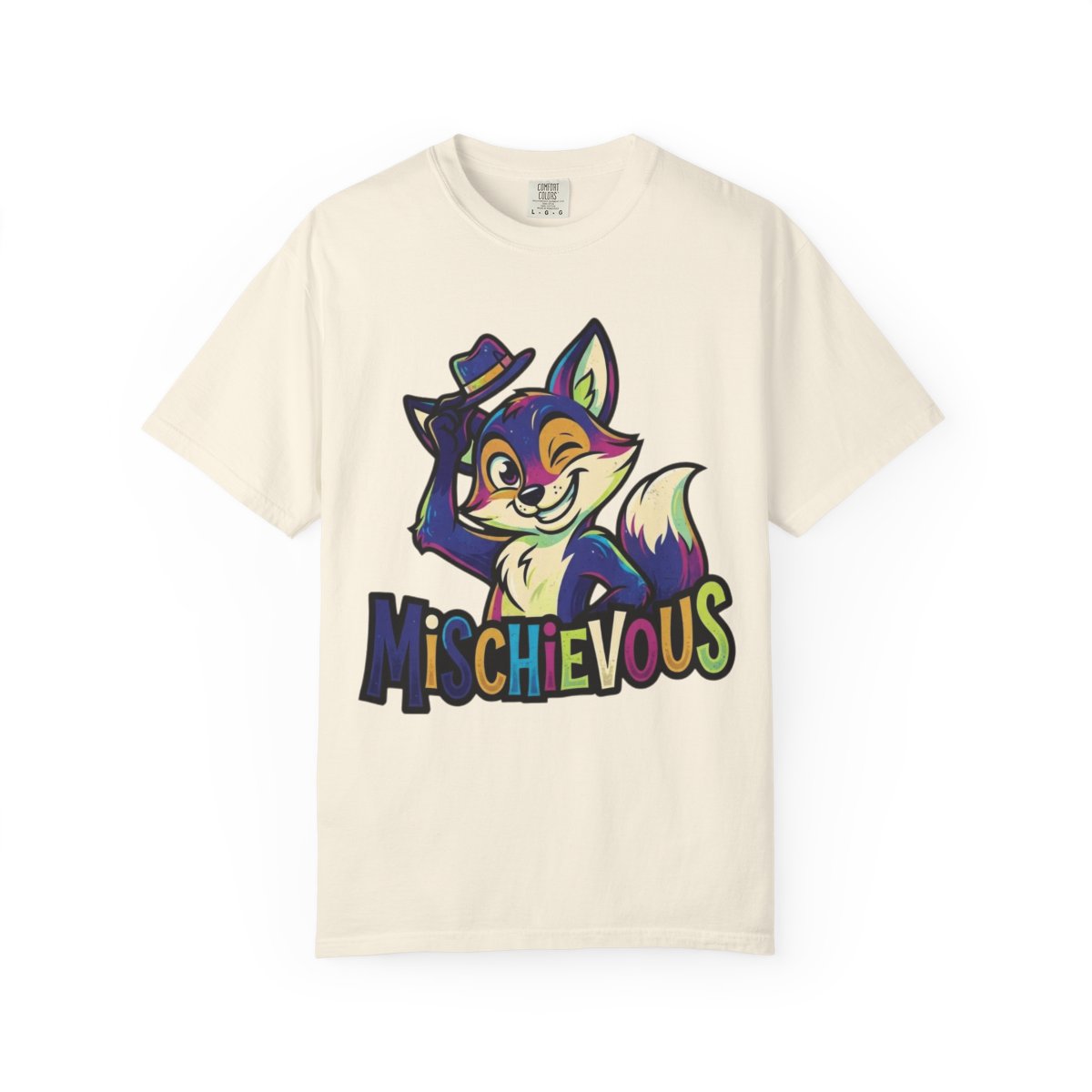 Color: Ivory | Mischievous Unisex Garment-Dyed Tee