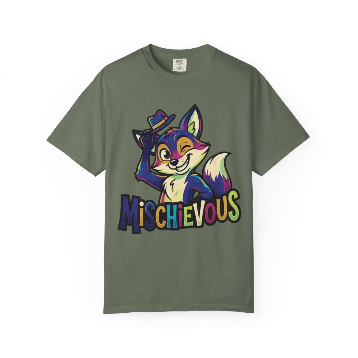 Color: Moss | Mischievous Unisex Garment-Dyed Tee