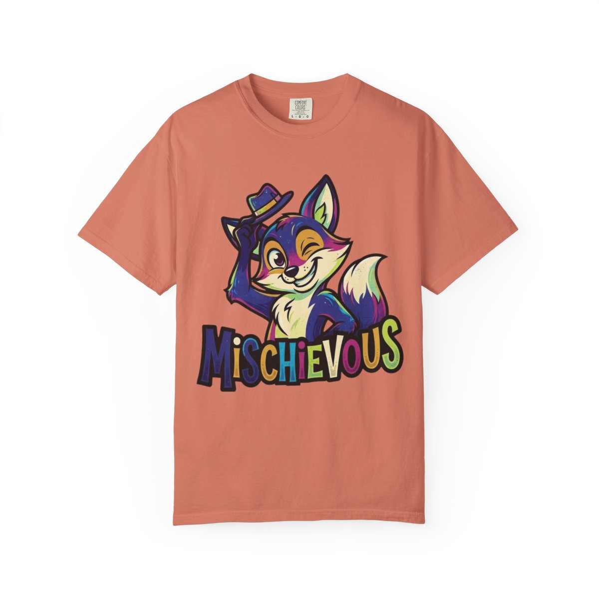 Color: Terracotta | Mischievous Unisex Garment-Dyed Tee