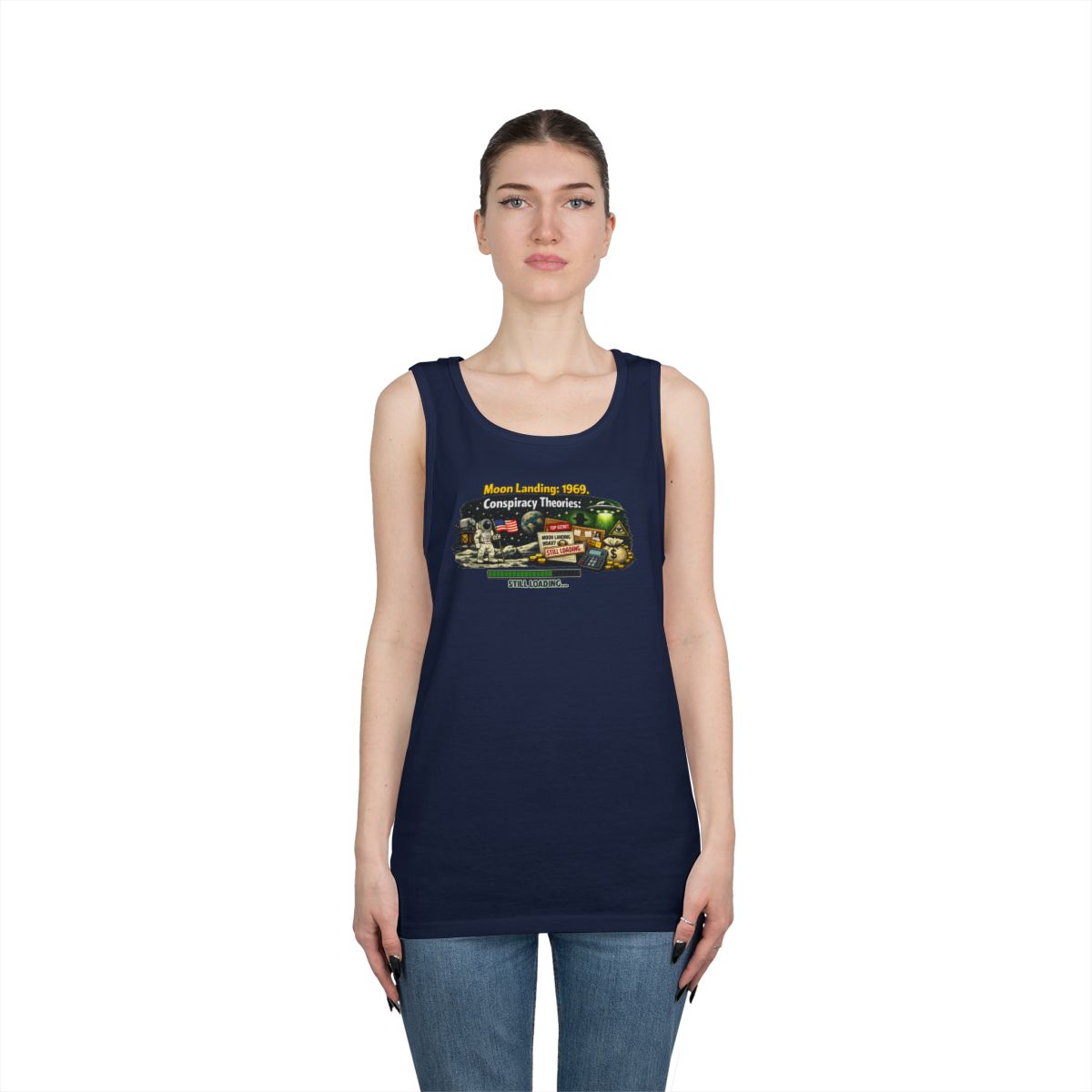 Color: Navy | Moon Conspiracy Tank Top
