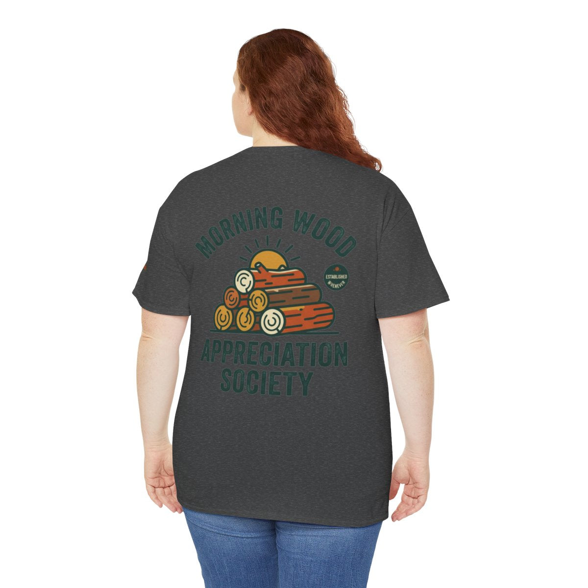 Color: Dark Heather | Morning Wood Appreciation Society Premium Graphic Tee