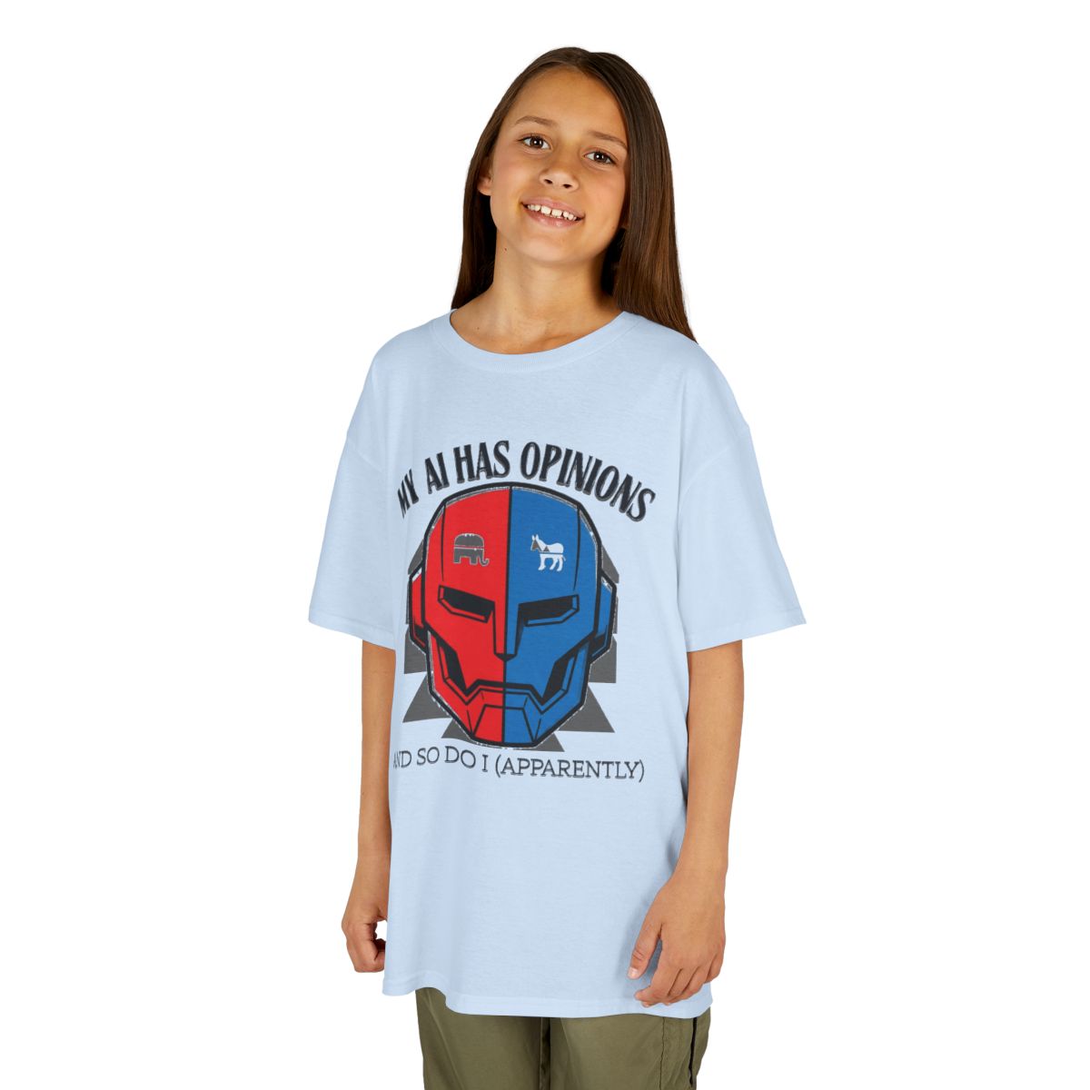 Color: Light Blue | My AI Has Opinions Kids Tee