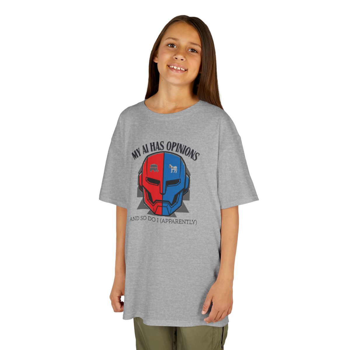 Color: Sport Grey | My AI Has Opinions Kids Tee