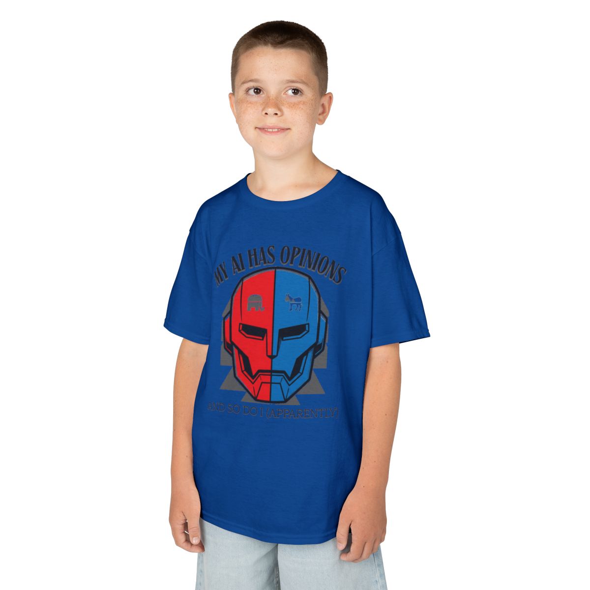 Color: Royal | My AI Has Opinions Kids Tee