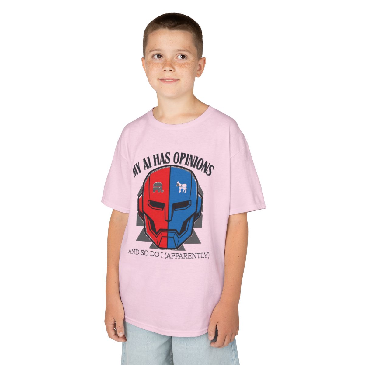 Color: Light Pink | My AI Has Opinions Kids Tee