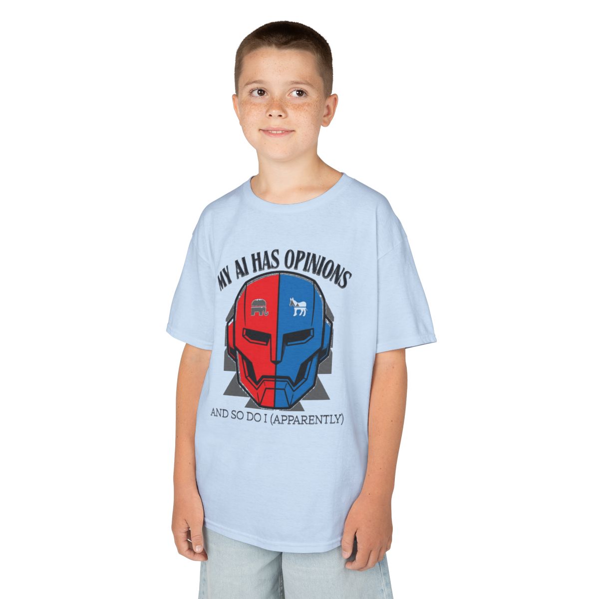 Color: Light Blue | My AI Has Opinions Kids Tee