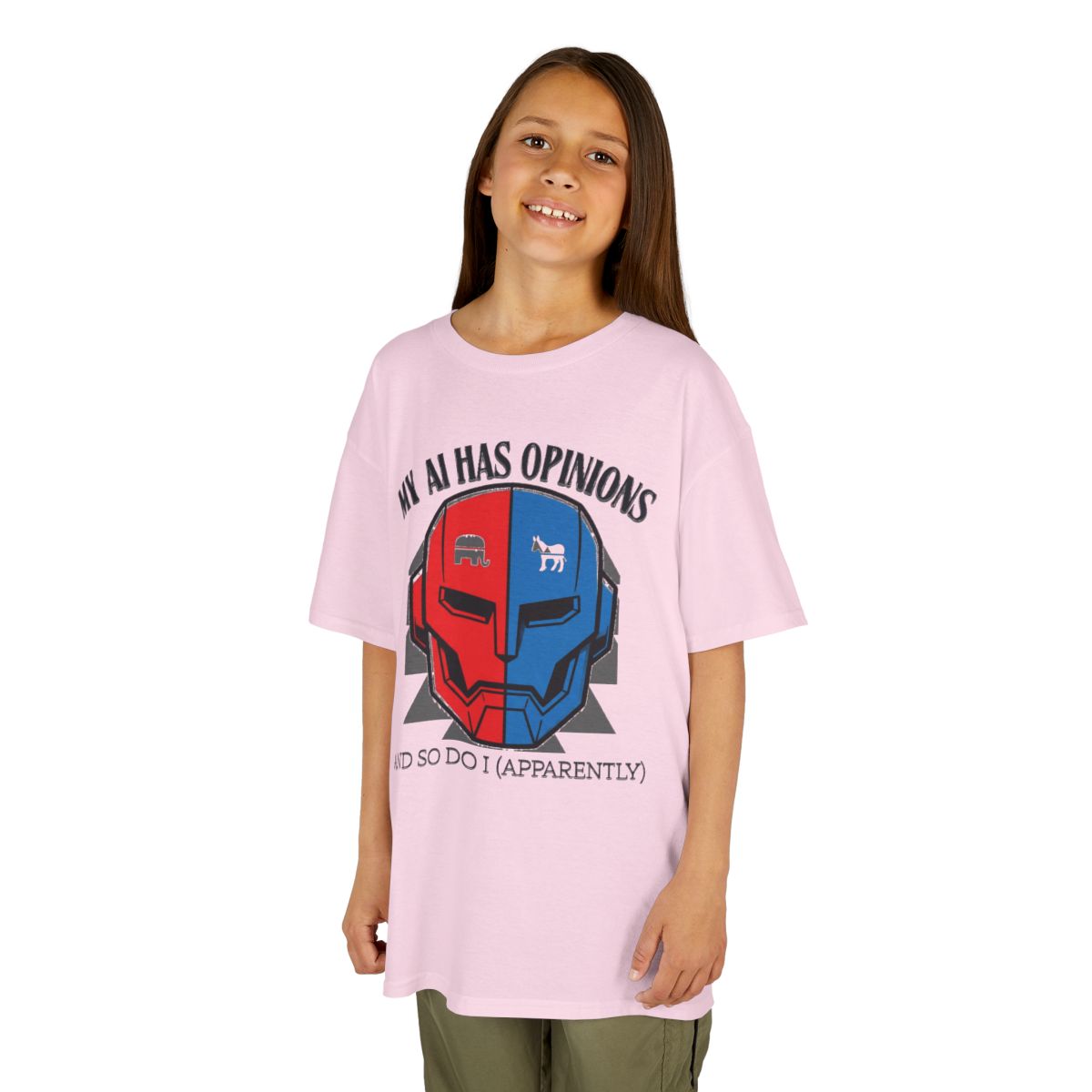 Color: Light Pink | My AI Has Opinions Kids Tee