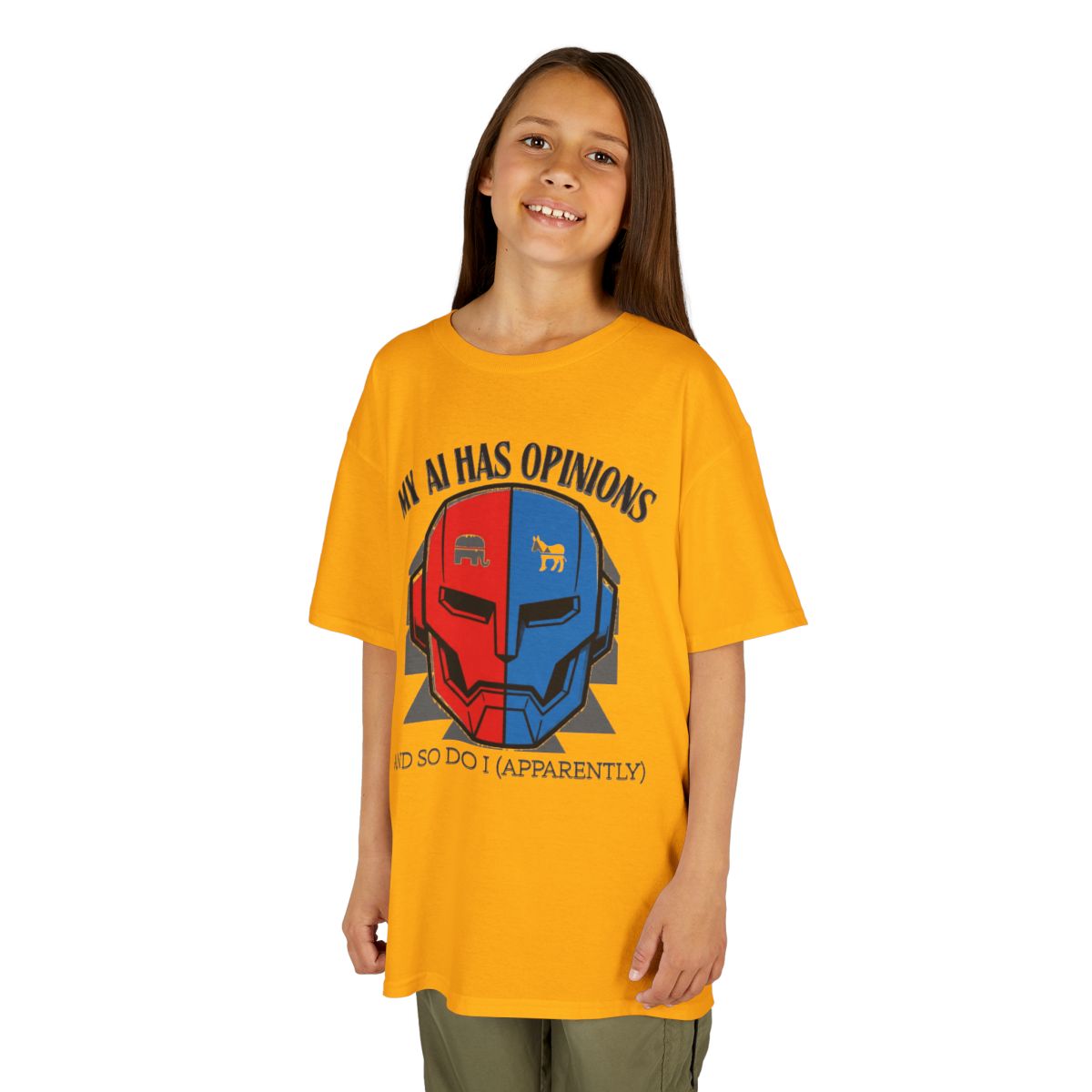 Color: Gold | My AI Has Opinions Kids Tee