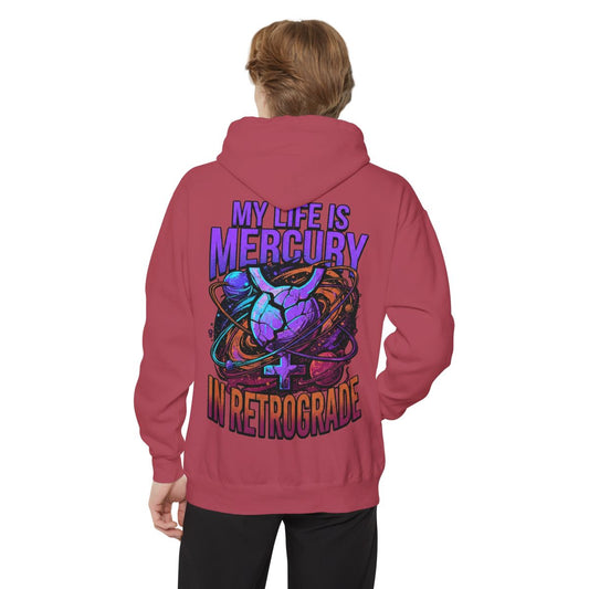 Color: Crimson | My Life Is Mercury in Retrograde Garment-Dyed Hoodie