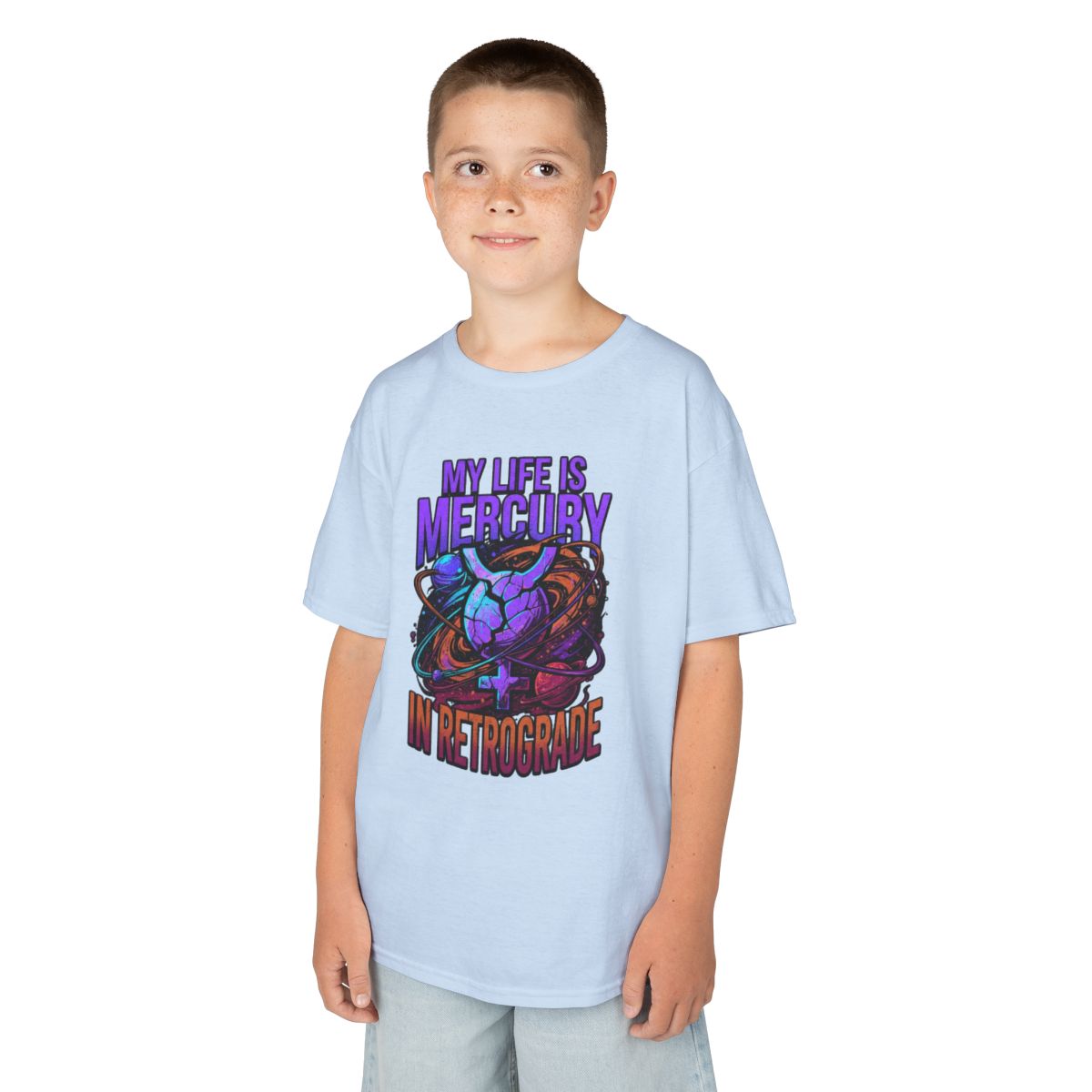 Color: Light Blue | My Life Is Mercury in Retrograde Kids Tee