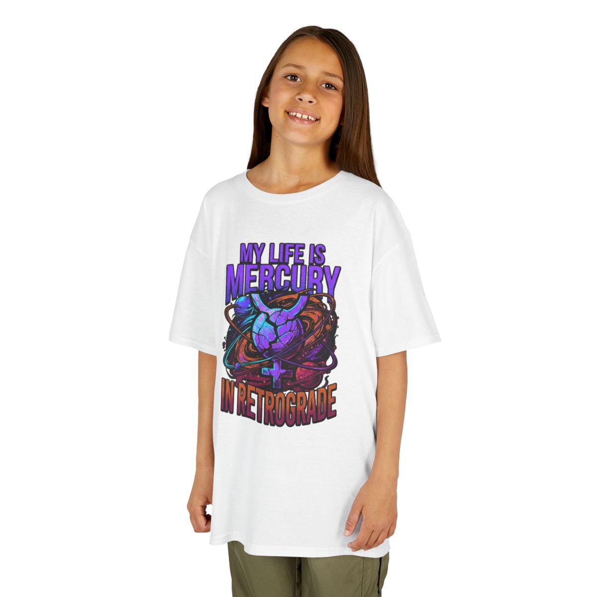 Color: White | My Life Is Mercury in Retrograde Kids Tee