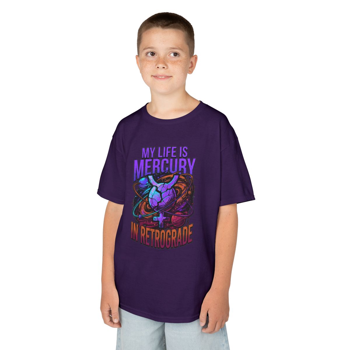 Color: Purple | My Life Is Mercury in Retrograde Kids Tee