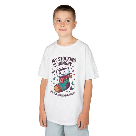Color: White | My Stocking Is Hungry Kids Tee