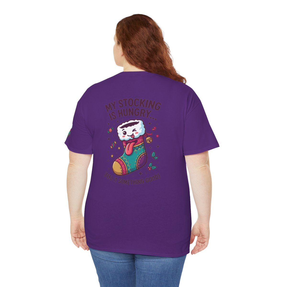 Color: Purple | My Stocking Is Hungry Premium Graphic Tee