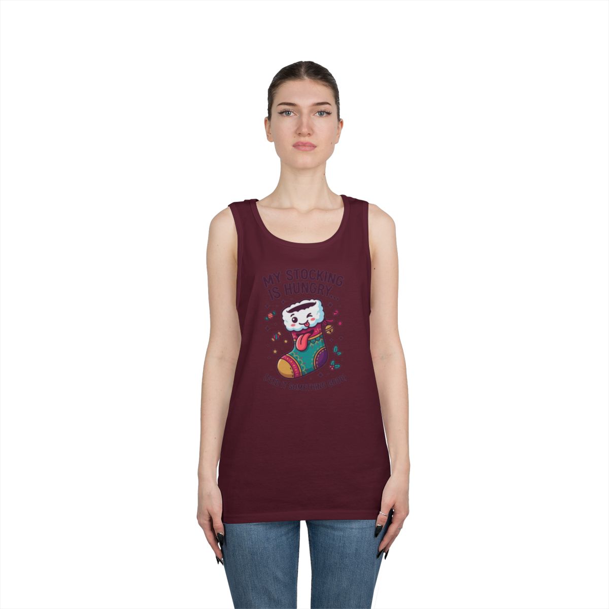 Color: Maroon | My Stocking Is Hungry Tank Top