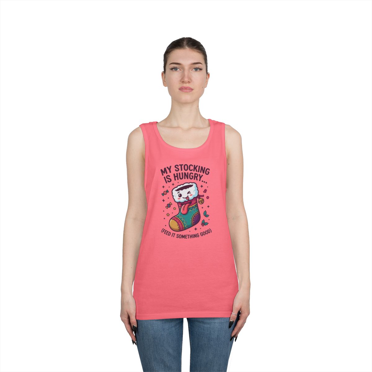 Color: Safety Pink | My Stocking Is Hungry Tank Top