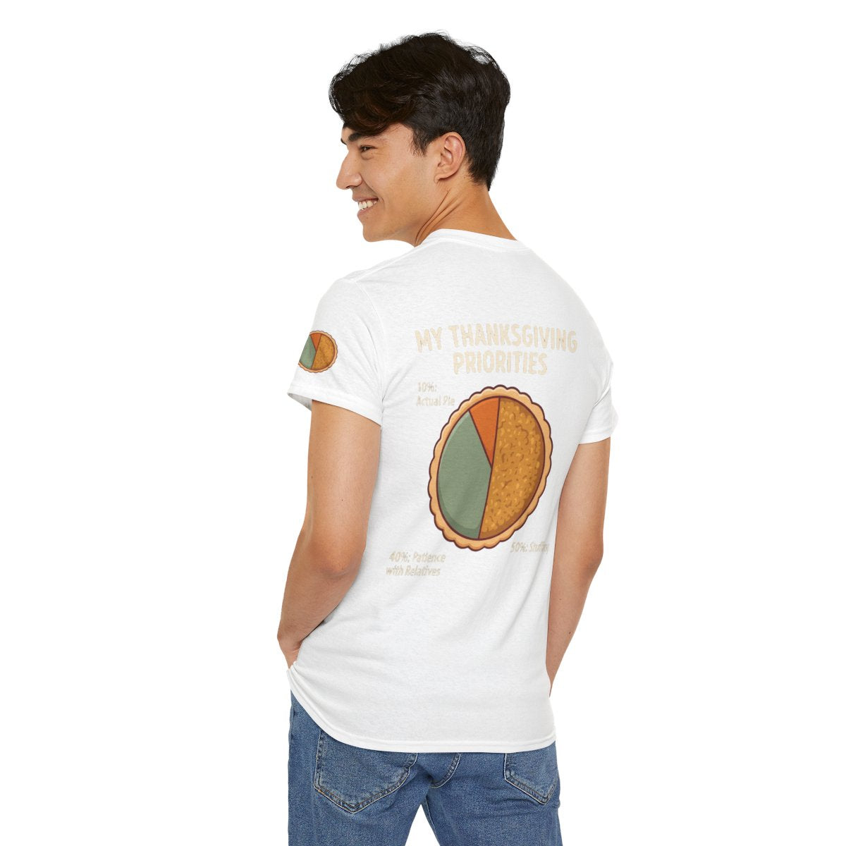 Color: White | My Thanksgiving Priorites Premium Graphic Tee
