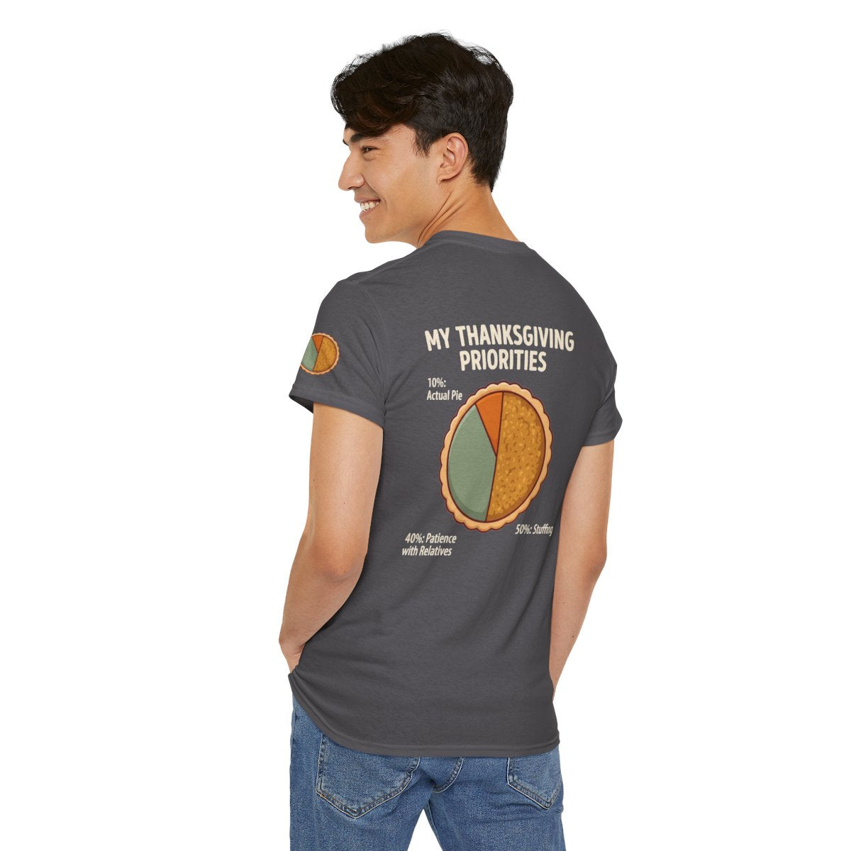 Color: Charcoal | My Thanksgiving Priorites Premium Graphic Tee
