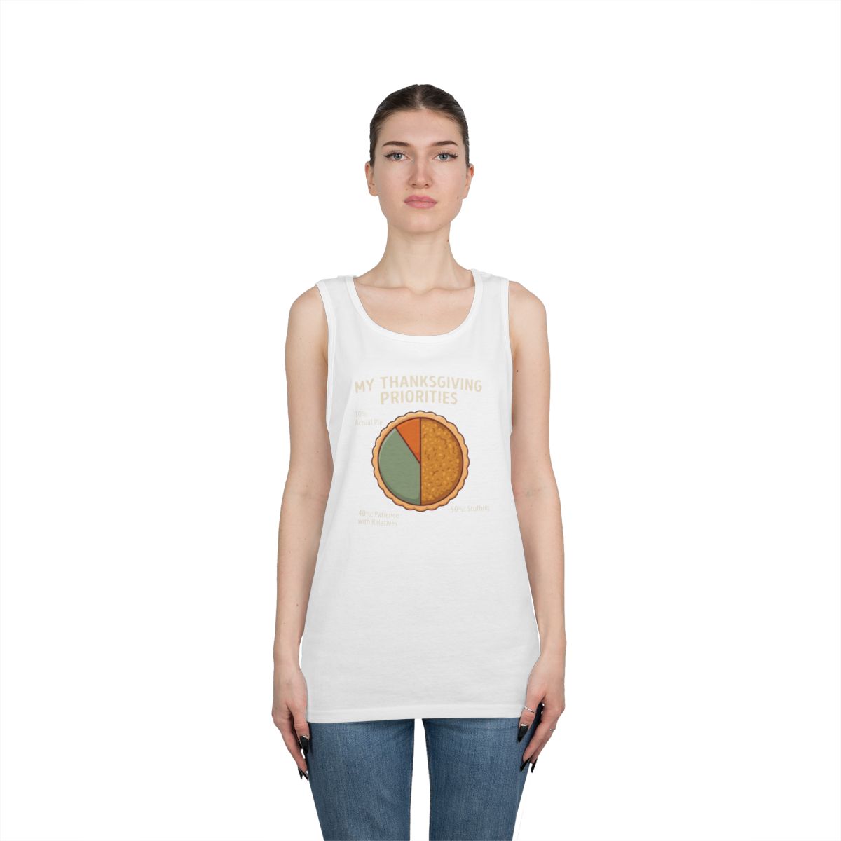 Color: White | My Thanksgiving Priorites Tank Top