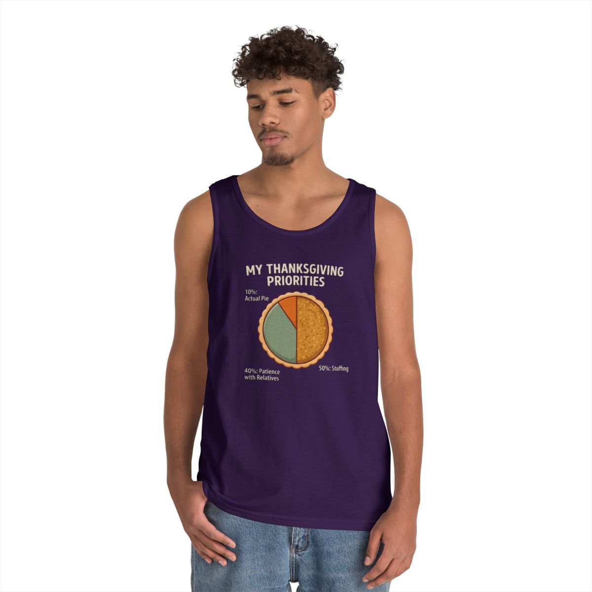 Color: Purple | My Thanksgiving Priorites Tank Top